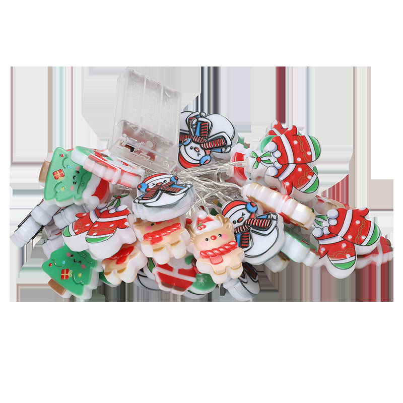 2025 New Cross-Border LED Santa Claus Snowman Christmas Tree String Lights Window Decoration Lights Holiday Colorful Flashing Lights